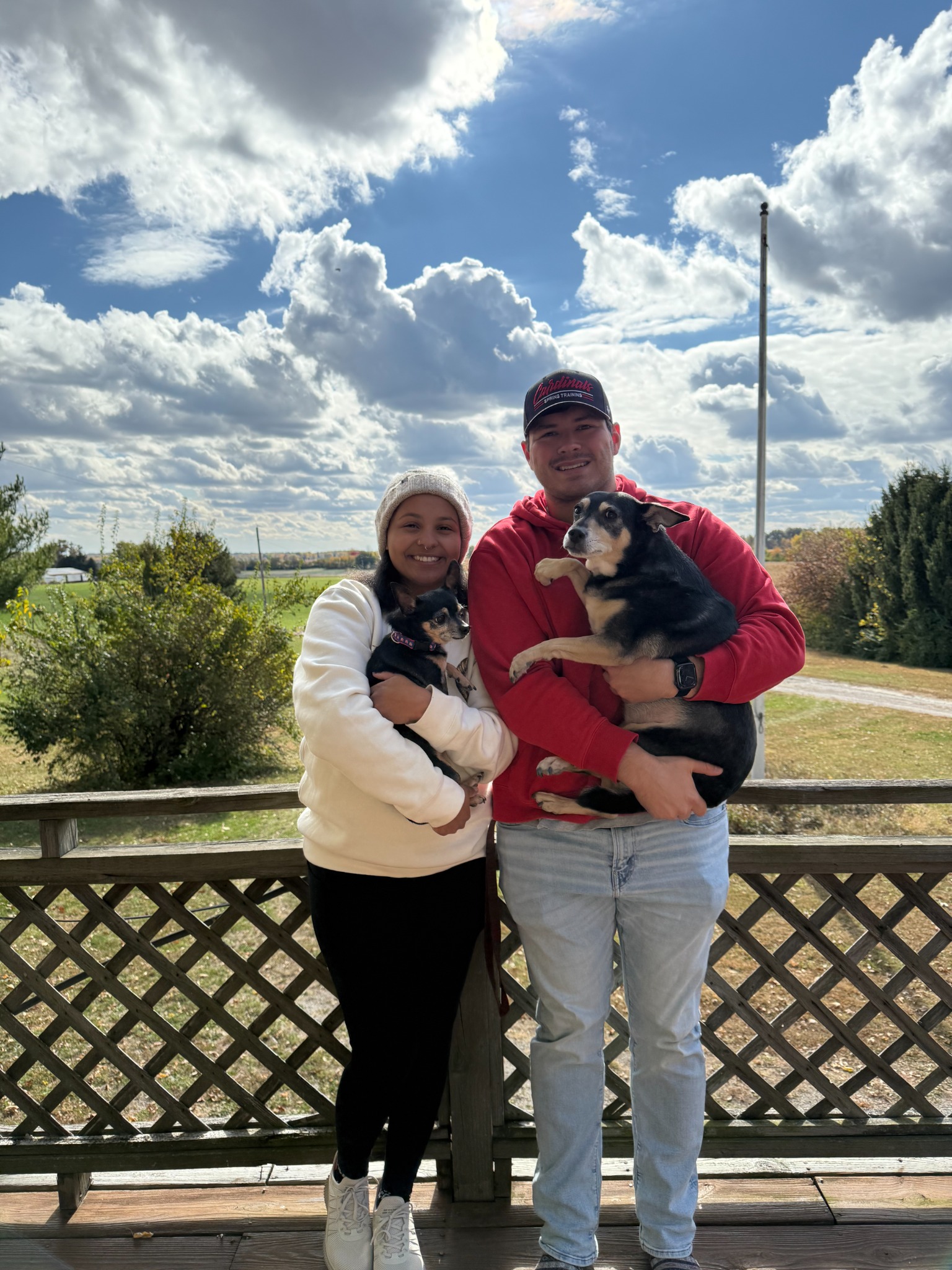 Morgan Brown with family pets